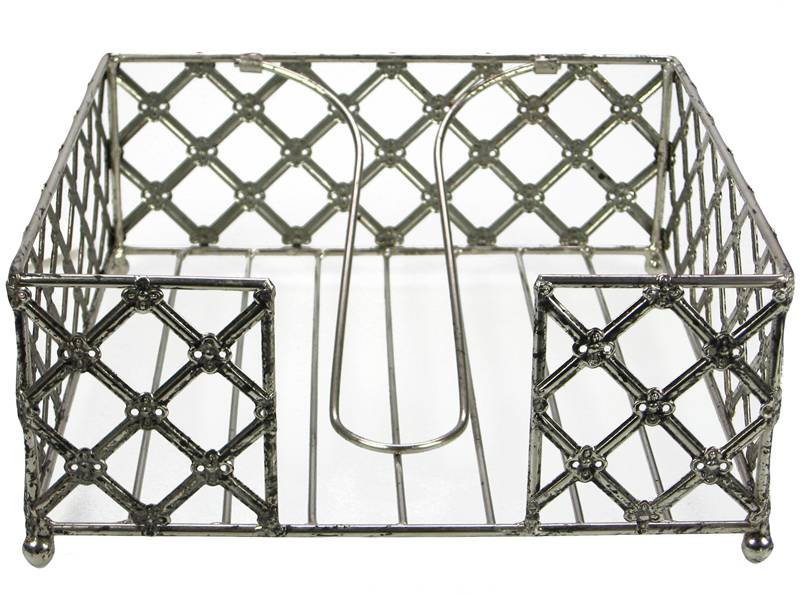 Servettställ silver metall Gustavian shabby chic, lantlig stil