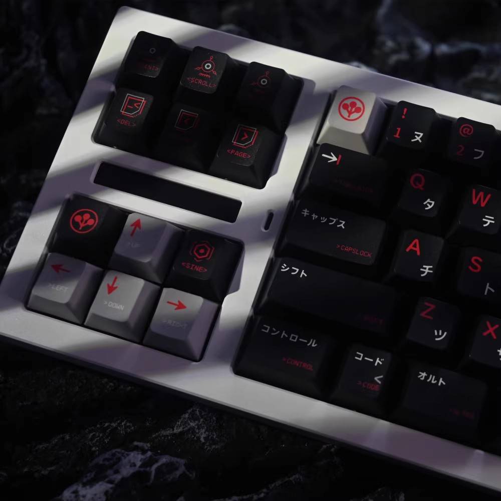 140+ Keys/set Arasaka Gaming Keycaps PBT Dye Sublimation Black Red Key Caps Cherry Profile Anime Game CBPK 2077 Keycap MX Switch