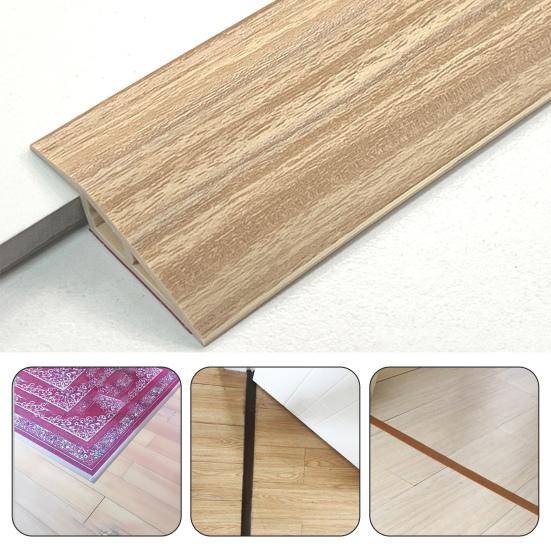 1/1.5CMx100CM PVC Tröskelramp Självhäftande Golvövergångslist Halkfri Dörröppningar Matta Kakel Överlappningskant Reducerare beige