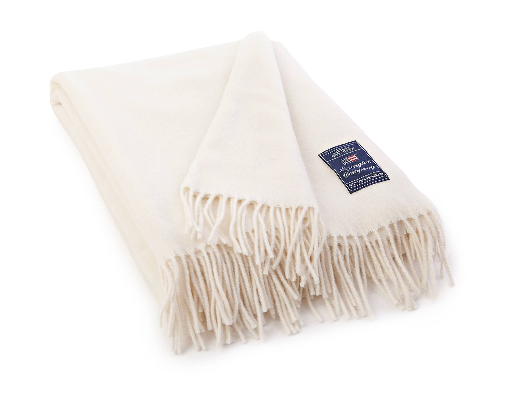 Lexington Solid Wool Throw Creme