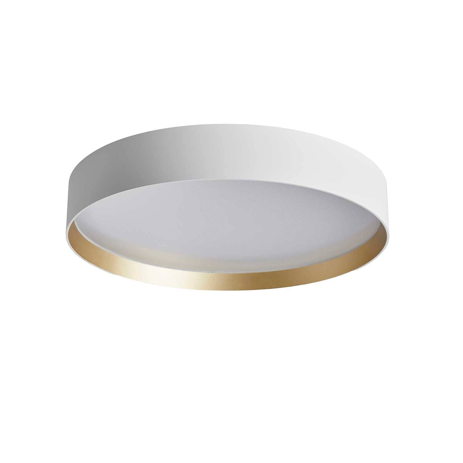 Lucia loftlampe fra Loom design - Lucia 45 / Hvid & guld / Fast stang 1 meter/Sort