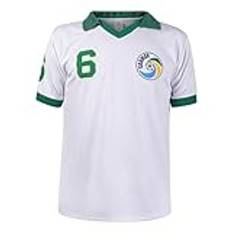 JL Sport Franz Beckenbauer Retro NY Cosmos USA Football League skjorta nummer 6 vit jersey, Vitt, 8 år