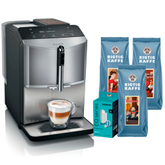 Siemens TF305E04 EQ300 Espressomaskine Inkl. Plejepakke Espresso Care & 1,5kg Rigtig Kaffe Hele Kaffebønner