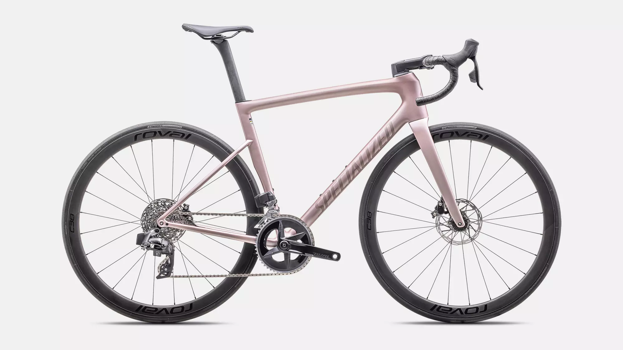 Specialized Tarmac SL8 Expert 2025 - Sram Rival eTap AXS 12sp - Roval C38 - 144 / 52 / Satin Champagne / Black Pearl