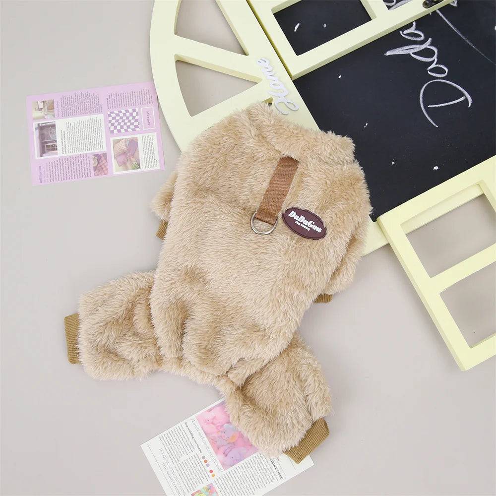 Warm Fleece Jacket & Jumpsuit for Cats and Small Dogs - Brown Jumpsuit / XXL-suit 6-7.5kg / SPC (XXL-suit 6-7.5kg)