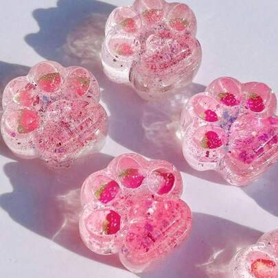 1 st/6 st transparent glitterig kattass-squishy i fruktserie, mjuk taba-squishy, stresslindrande handleksak för barn, tonåringar och vuxna, söt partyf - Multifärgad (Multi-size)
