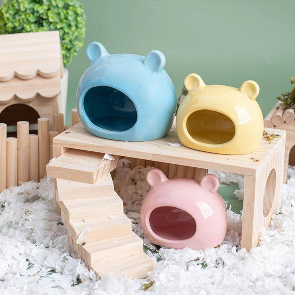 Kreativ Keramisk Hamsterbo Keramisk Stuga Keramiskt Hamsterhus Hamstergrotta Husdjursbo rosa