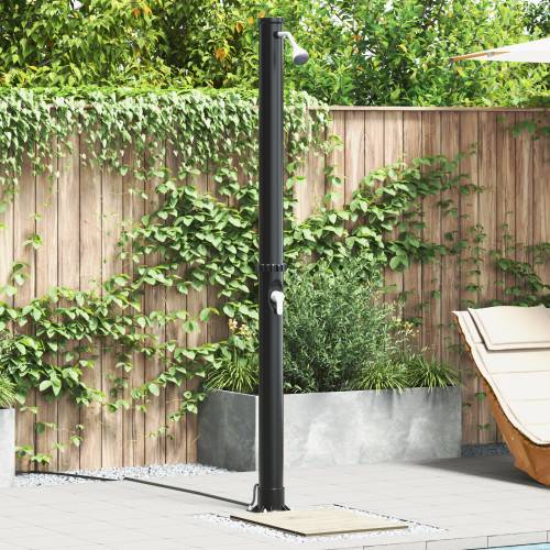 Utomhus Solardusch Svart 217 cm PVC och Aluminium