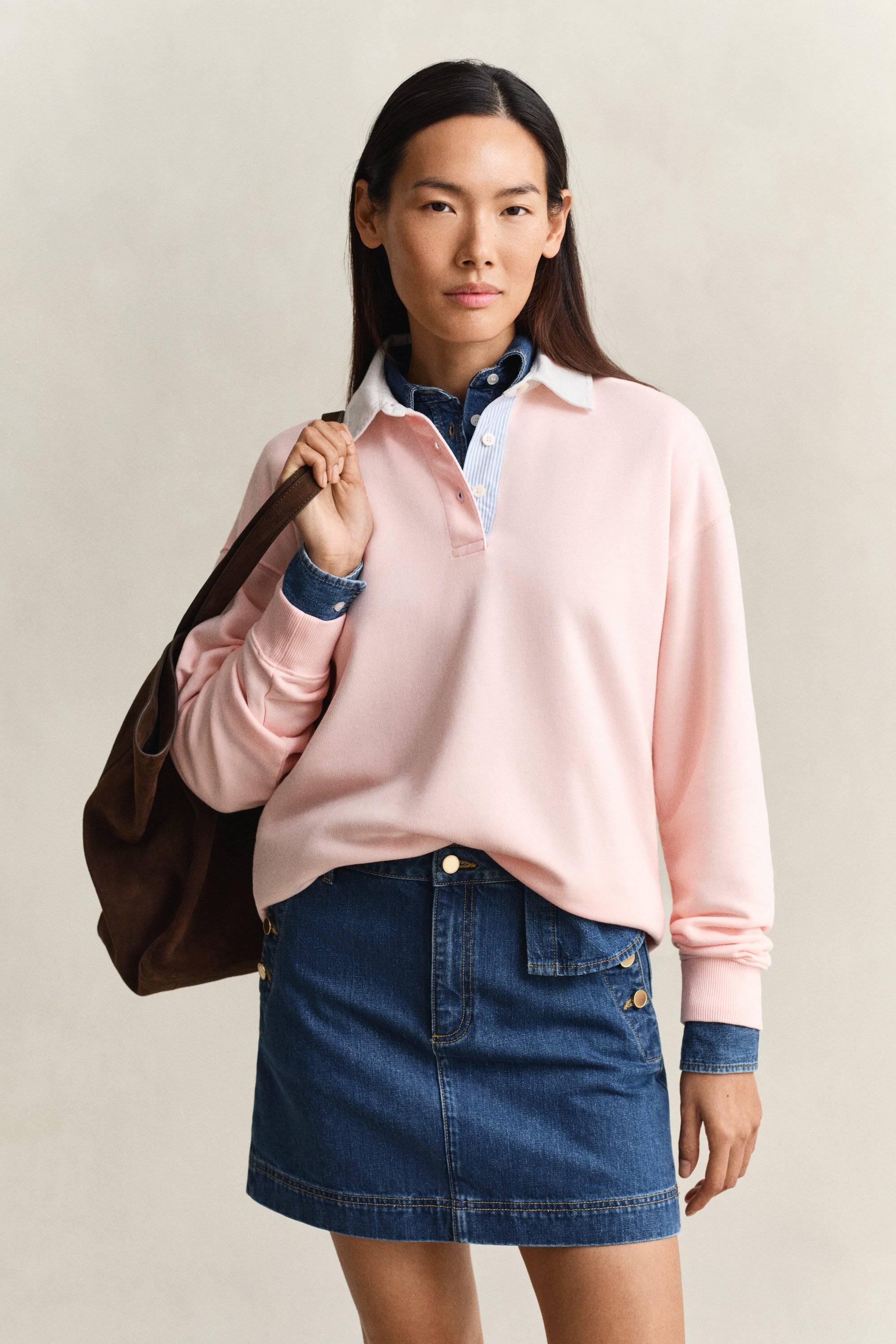 GANT Dam Rugger sweatshirt (L) APRICOT Rosa