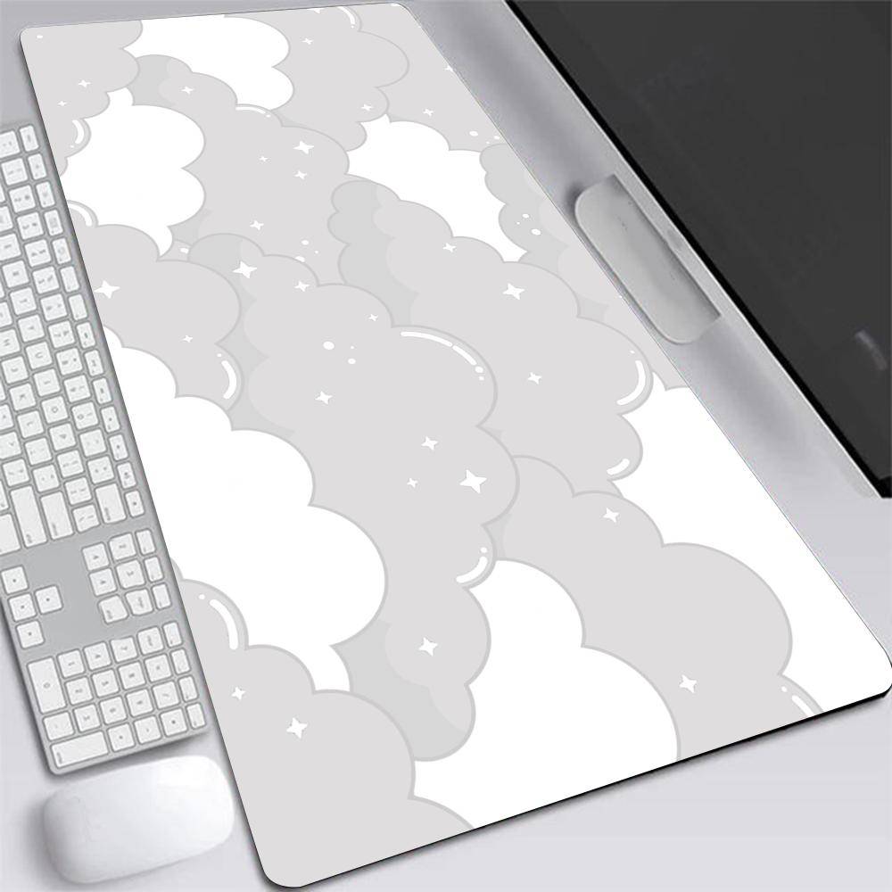 XXXL Mice Mat Game Carpet Rubber Keyboard Pads Japanese Great Off Wave Cloud Mouse Pad Gamer Large Black and White Mousepad Gift gray