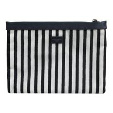 Dolce & Gabbana, Taske, unisex, Hvid, ONE SIZE, Sort Hvid Stribet Logo Clutch Taske