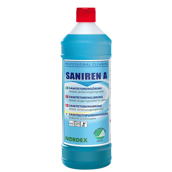 Sanitetsrengöring Nordex Saniren A, högviskös, Svanenmärkt, 1L (1L)