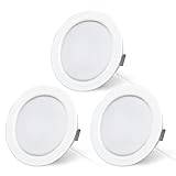 URing 3 x LED-infälld spotlight 12 V nedljus dimbar, infälld LED-tak 3,5 W 300 lm 3000 K, varmvit, LED-panel hyttventiler inomhuslampor för möbler husvagn husvagn båt kök
