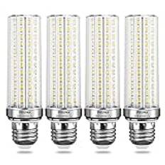 WEDNA Glödlampa E27 LED 20W neutral vit 4000K, 2565LM, stor E27-skruvsockel, motsvarande 100-150W, spridningsvinkel 360°, AC 230 V, inte dimbar, set med 4 st