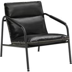 VASAGLE EKHO Collection – Lounge Chair, Armrest Chair with Metal Frame, Faux Leather, with Stitching, Mid-Century Modern Style, for Living Room, Bedroom, Study Room, Lounge, Ink Black LAC014B01