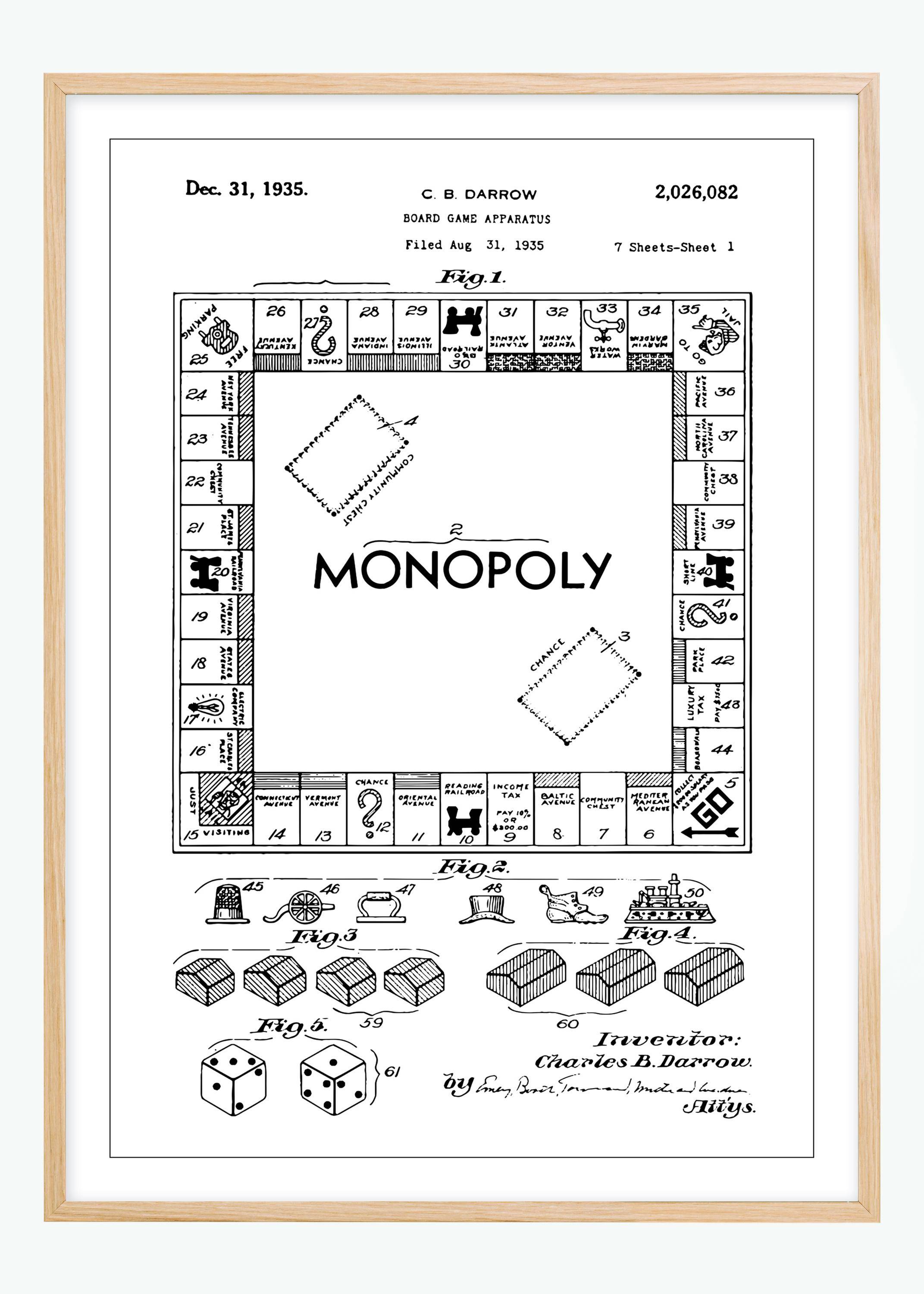 Patentritning - Monopol I Poster (21x29.7 cm (A4))