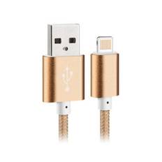 Flettet lightning kabel til iPhone & iPad. 1 m. Gold.