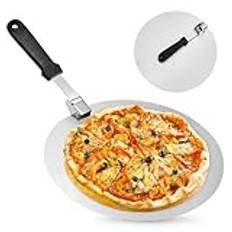 SUNOYA Pizzaspade: Pizzaspade med fällbart handtag, rund pizzaspade för pizza, pizzaspade, pizzaspade för bakning av handgjord pizza, bröd, 25,5 x 25,5 cm/10 tum