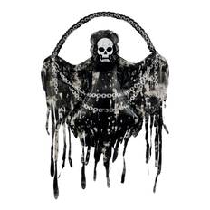Folieballon Halloween Flagermus med Kæder 118x150 cm – Unik blikfang til skræmmende fest