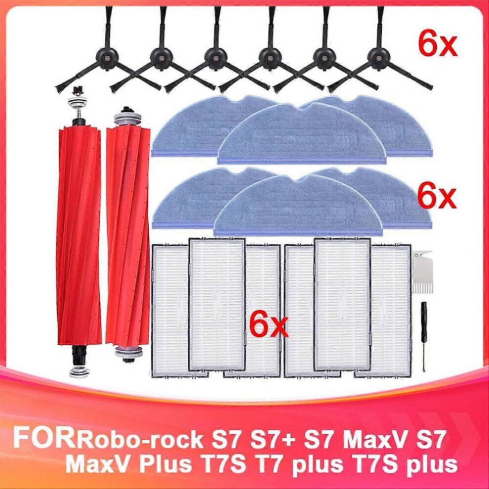 Reservedele kompatible med Roborock S7, S7+, S7 MaxV, S7 MaxV Plus, T7S og T7 Plus robotstøvsugere.