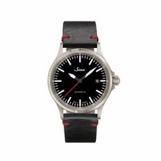 Sinn Watches - Sinn 556 RS - Black Calf Skin Vintage Red Stiching - 556.0106