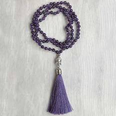 Mala halsband Buddha Ametist - Nouelle