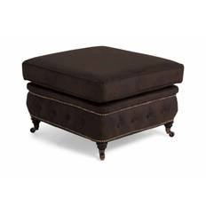 Manor House Chesterfield Deluxe Fotpall Vintage - Mörkbrun Brun Tyg