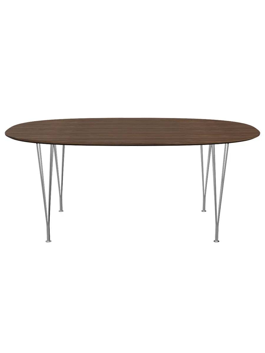 Piet Hein B613 Superellipse spisebord, 180 x 120 cm fra Fritz Hansen Valnød finér m. finérkant - Jacobsen Plus