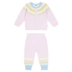 Molo Baby wool-blend cardigan and pants set - multicoloured - M 12