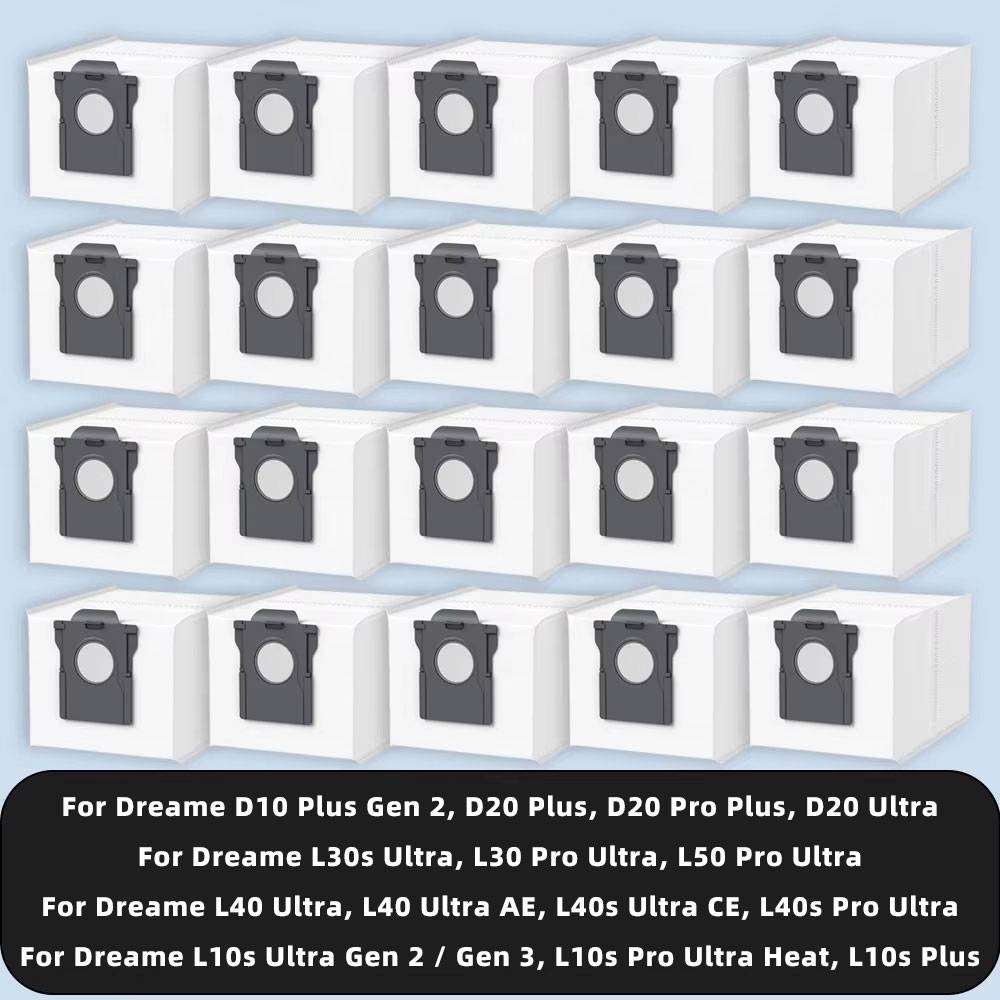 Dust Bag Fit For Dreame D10 Plus Gen 2, D20 Ultra, L10s Ultra Gen 2 / Gen 3, L10s Plus, L30s L40 L40s L50 L10s Pro Ultra Heat
