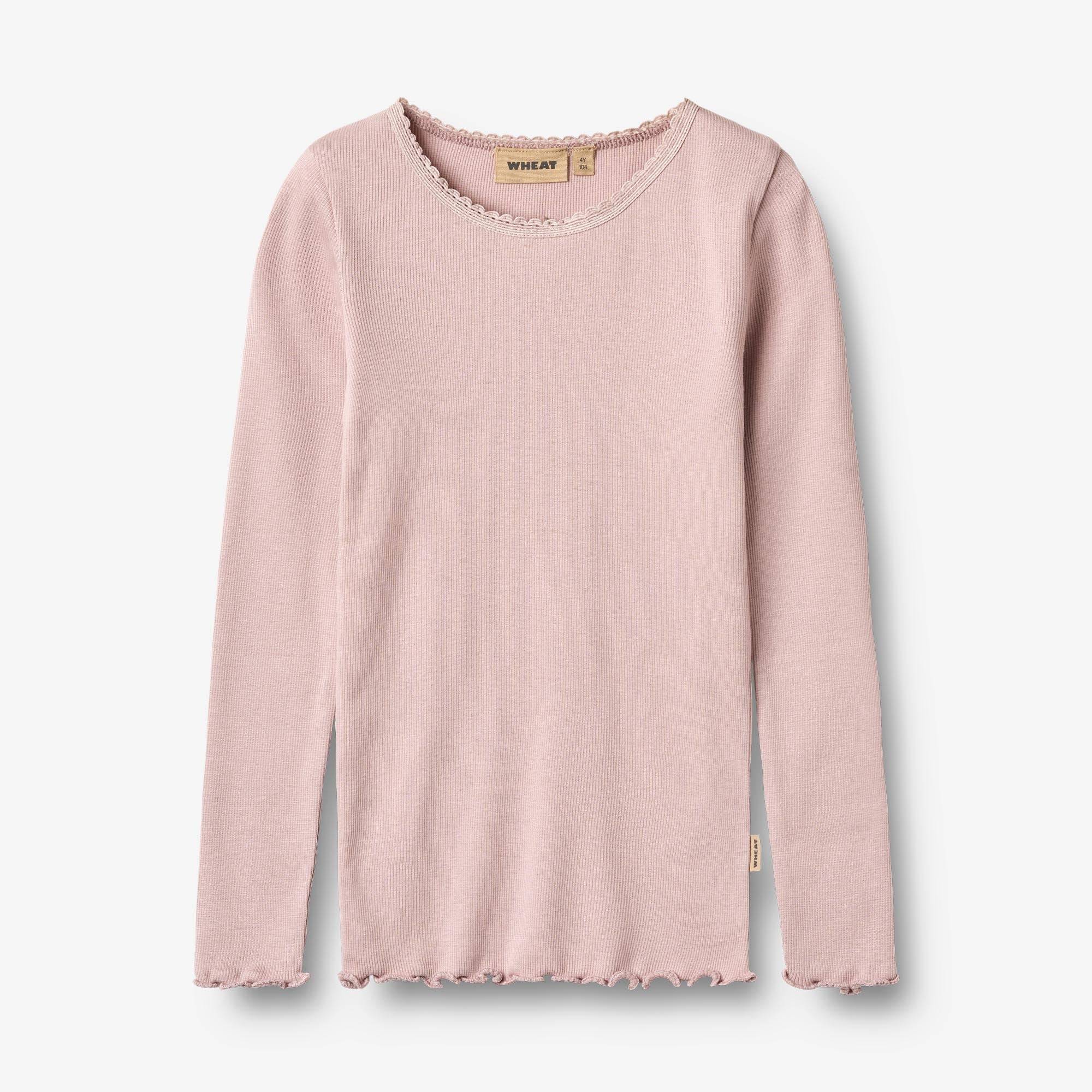 WHEAT® - Langærmet Rib T-Shirt Reese - soft lilac - Str 122.