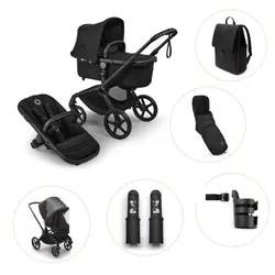 Bugaboo Fox 5 Renew Duovagn Inkl. Skötväska, Åkpåse, Mugghållare, Liggdelsadapter Och Regnskydd – Heritage Black/Black