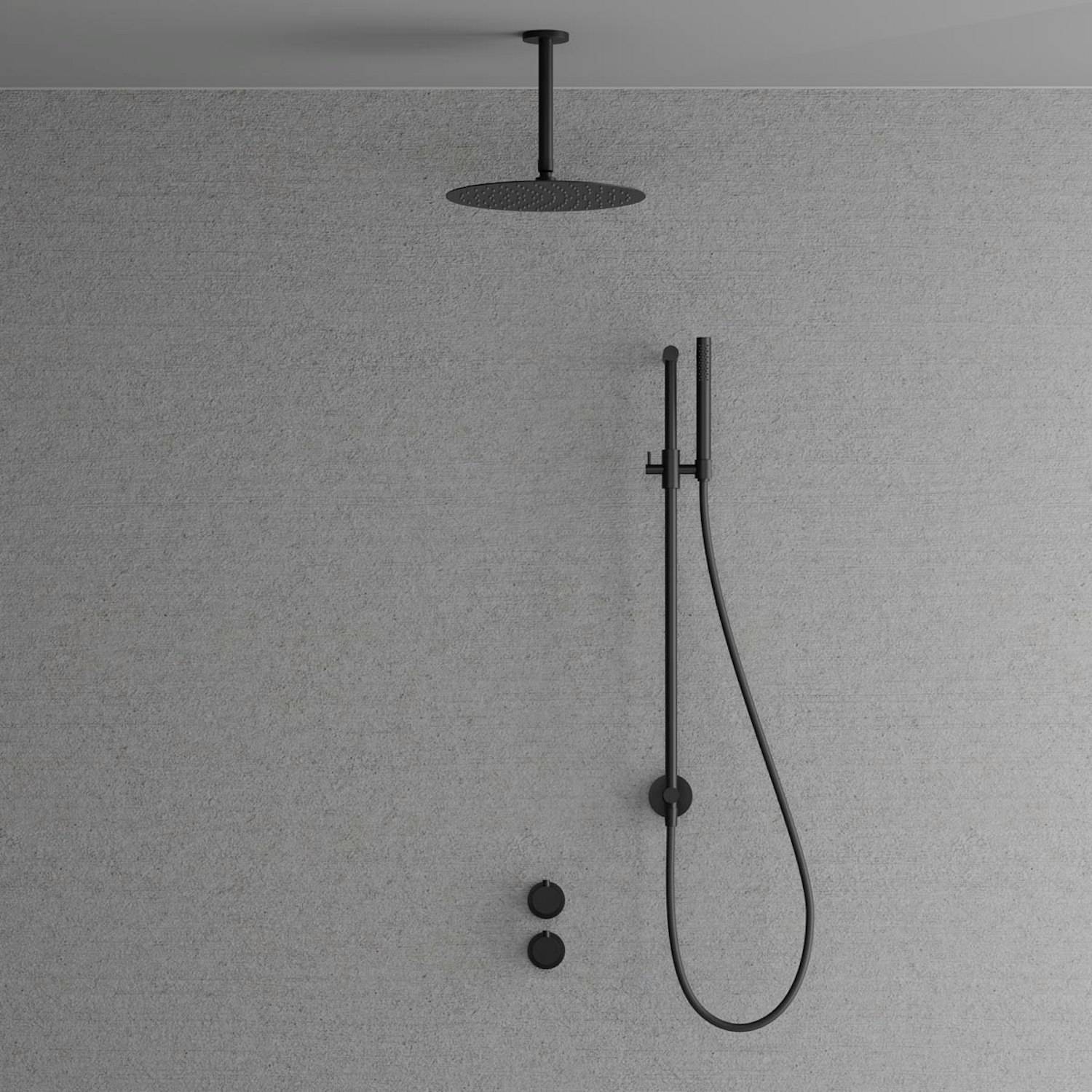 Takduschset Scandtap Steel Harmonized 5Z för Inbyggnad Black