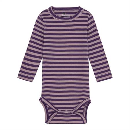 BIRKHOLM Stribet Rib Body Due Lilla & Vindrue Lilla
