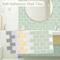 Waterproof And Anti-Oil Stick-On Tiles,Effortless Style Upgrade,Trendy Peel-And-Stick Wall Tiles For Kitchen Backsplash Children's Room Home Decor,Rectangular Brick Shape Arranged In A Staggered Pattern Resembling A Typical Subway Tile Design