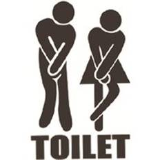 Wc toalett entré skylt dörr vägg klistermärke dekal vattentät väggmålning heminredning