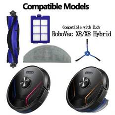 Tillbehörskit för Eufy Robovac X8/X8 Hybrid robotdammsugare, reservdelar - Blå