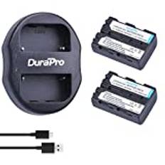 DuraPro NP-FM500H 1800 mAh Li-ion-batteri och dubbel USB-laddare för Sony kameror