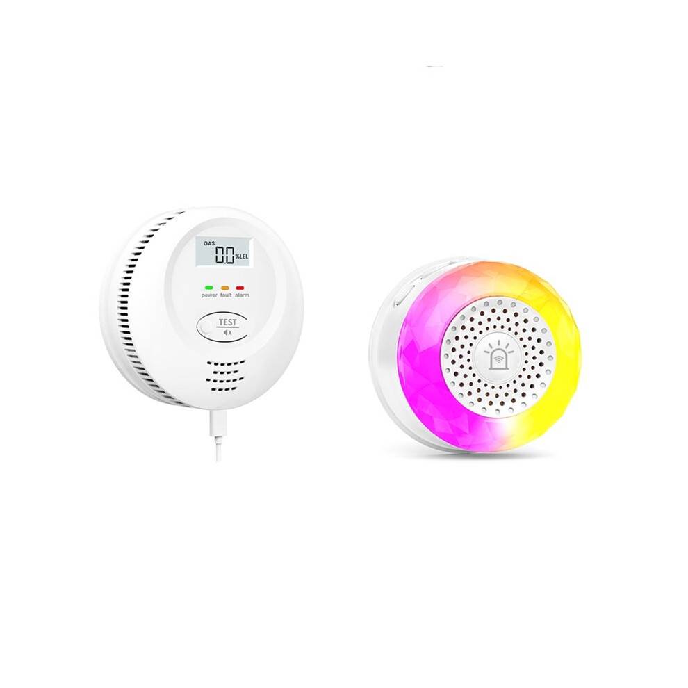 Tuya Home WiFi Gas Leak Detector with Sound and Light Alarm Household Natural Leak Alarm Sensor EU Plug