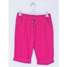 Shorts dame med elastik og stræk PLUS SIZE (pink)