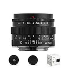 SGimage 50 mm F1.4-objektiv APS-C MF fast brännvidd med stor bländare för kameror med M43-fäste | Perfekt för porträttfotografering, lätt vikt på 249 g