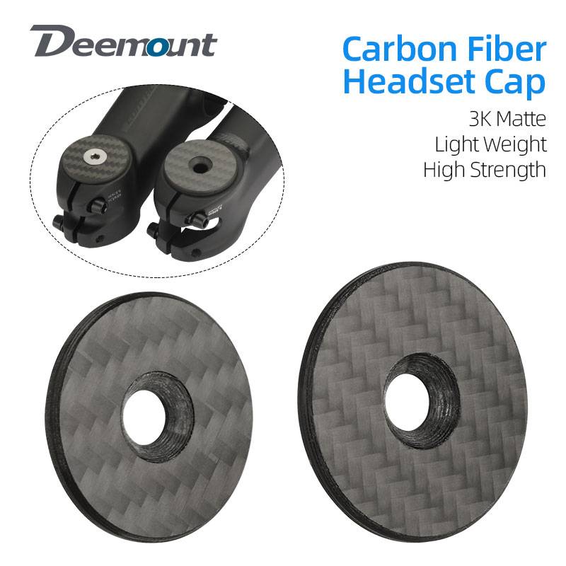 28.6mm or 31.8mm Carbon Fiber Headset Cap 1-1/8" 1-1/4" Fork Stem Top 3K Matt Cover Bicycle Headset Accessories