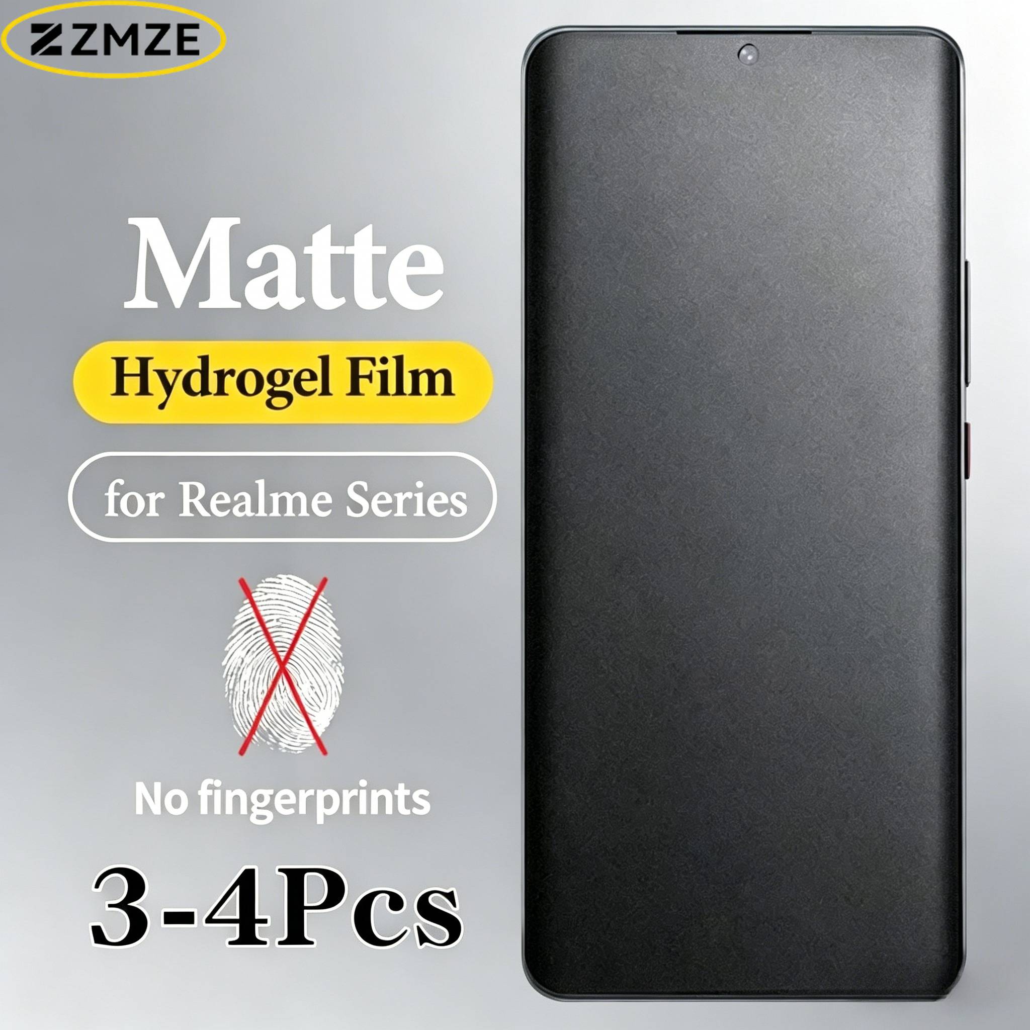 3-4Pcs Matte Hydrogel Film for Realme 16 15 14 13 12 11 10 GT8 Pro 7 Pro 6T Anti-Shatter Anti-Fingerprint Screen Protector Film