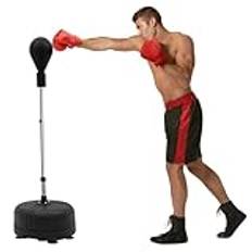 Punchingball boxstativ, boxboll stående vuxen höjdjustering (120–160 cm), stående stående kulbox, boxningssäck med stativ för barn och vuxna, svart