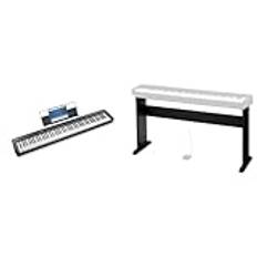 Casio CDP-S110BK digital piano med 88 viktade knappar, svart & Casio CS-46P Basstativ för Casio CDP-S110, CDP-S100, CDP-S360, CDP-S350, svart