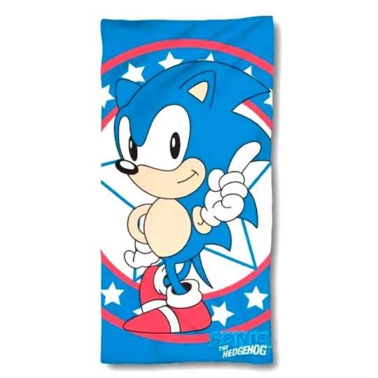 Sonic The Hedgehog Handduk 70x140cm Sonic Badhandduk 312659 blå hjälte cartoon strand