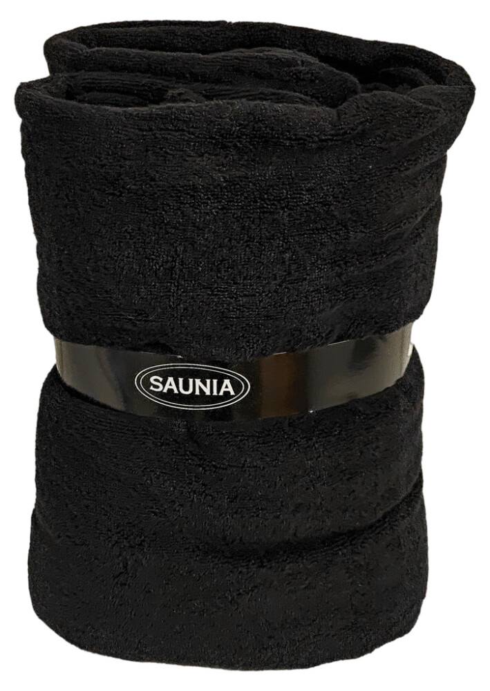 HANDDUK SAUNIA 70X150CM SVART LIN FROTTE