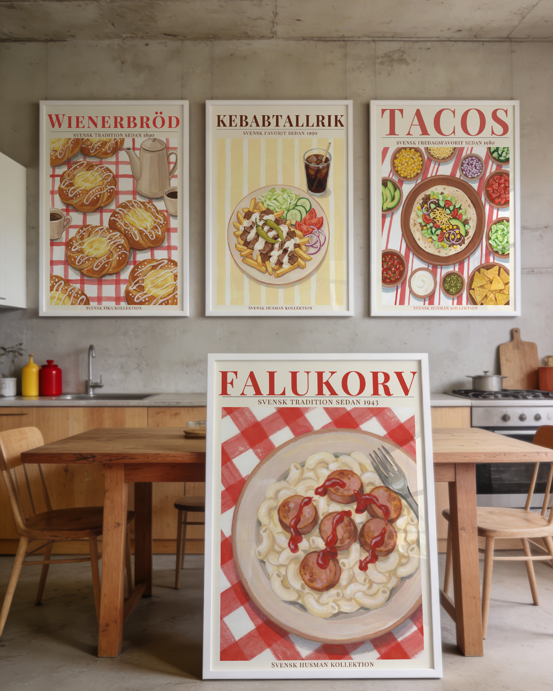 Bundle 4-pack Svenska Smaker Collection - 50x70 cm