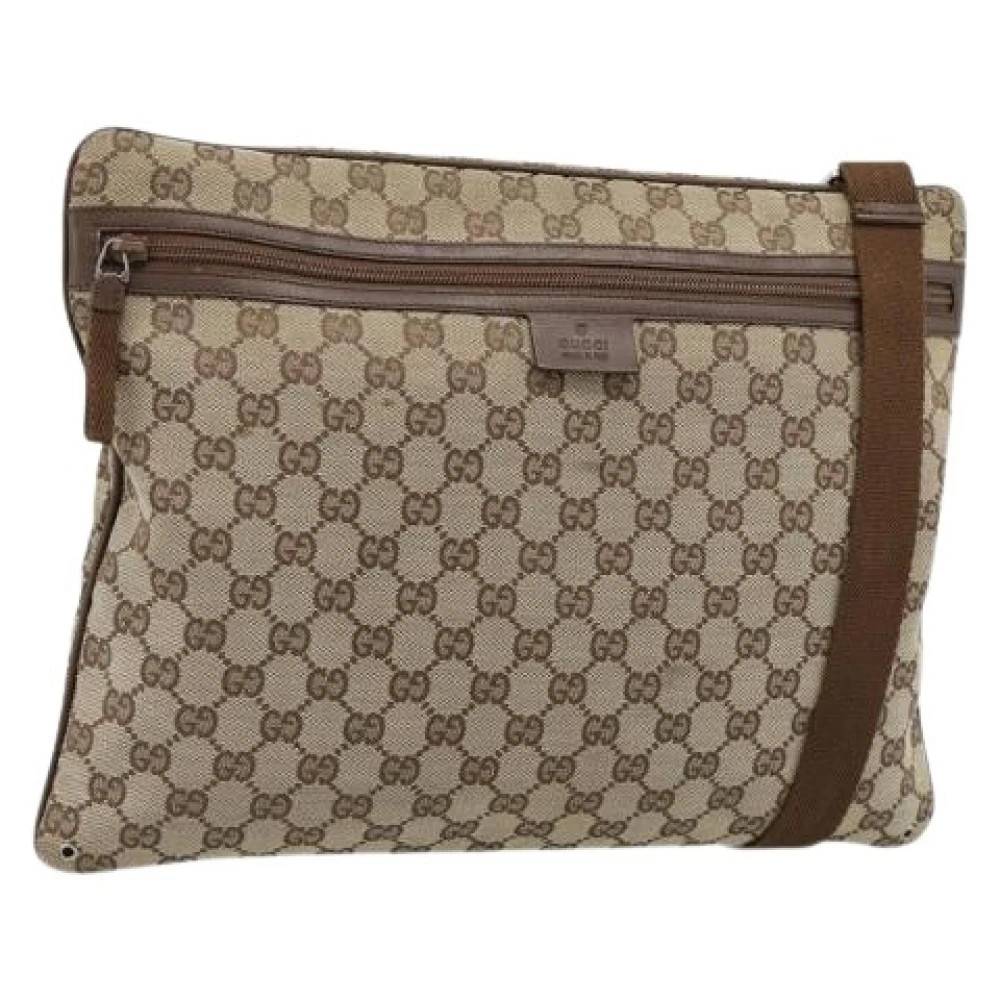 Gucci Vintage Pre-owned GG Canvas Skuldertaske - Vintage - Dame - Brun - ONE SIZE - Uld