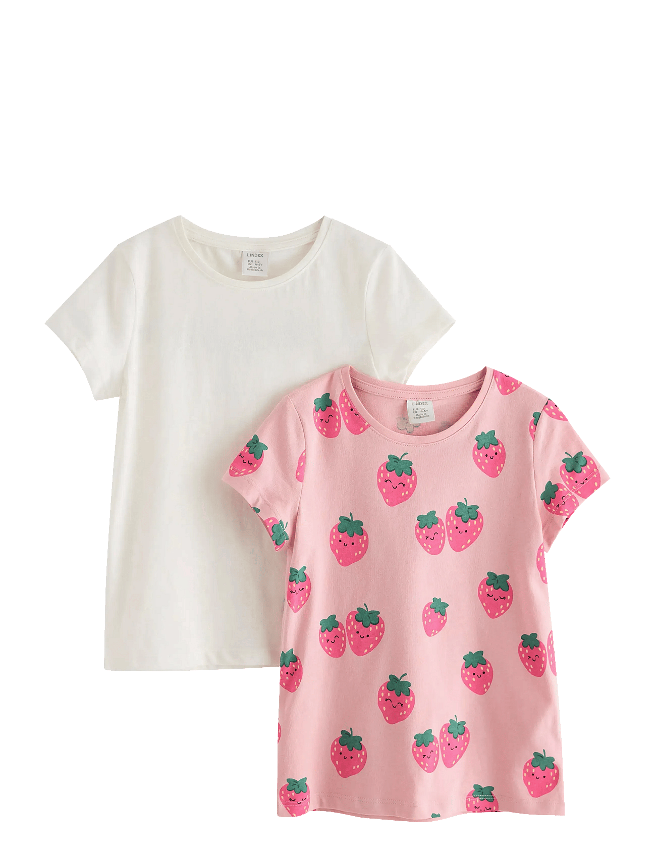 Lindex 2-Pack Short-Sleeved Tops - Cream - 122